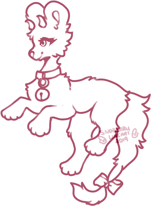 Red Lineart Cartoon Dog Sketch PNG image