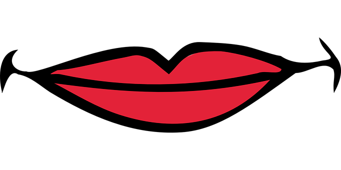 Red Lips Graphicon Black Background PNG image