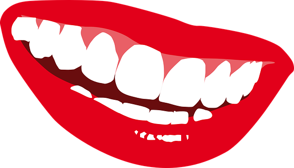 Red Lips White Teeth Graphic PNG image