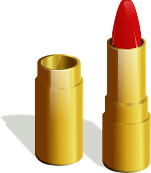 Red Lipstickin Golden Case PNG image