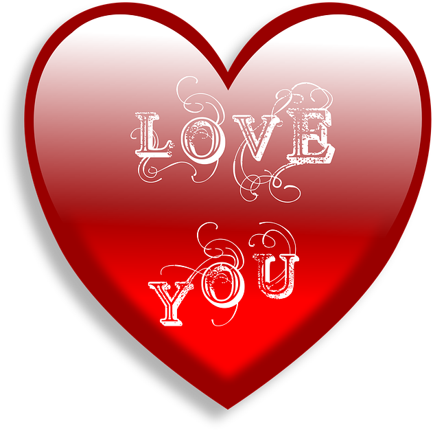 Red Love Heart Graphic PNG image