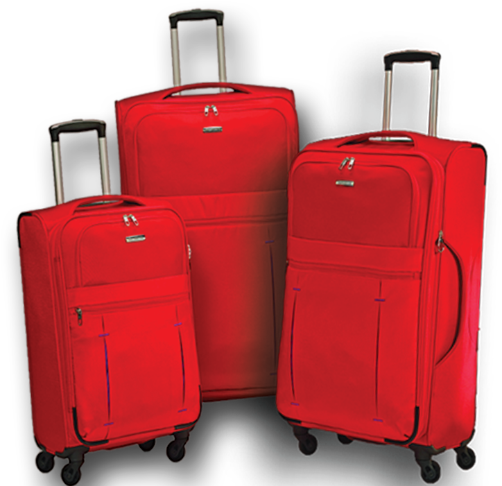 Red Luggage Set Transparent Background PNG image