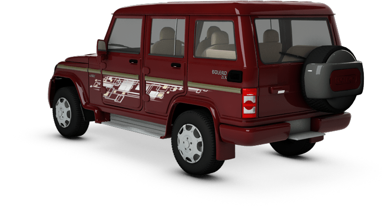 Red Mahindra Bolero S U V PNG image