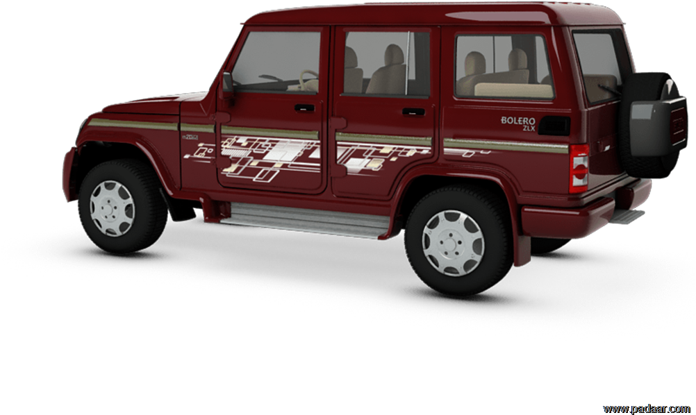 Red Mahindra Bolero S U V PNG image