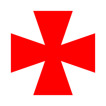 Red Maltese Cross Graphic PNG image