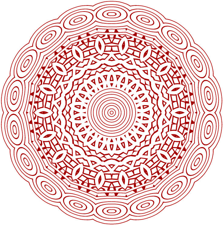 Red Mandala Patternon Blue Background PNG image