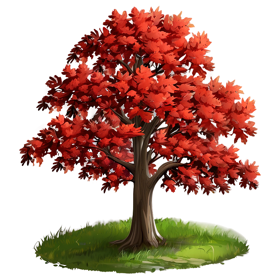 Red Maple Tree Graphic Png 06252024 PNG image