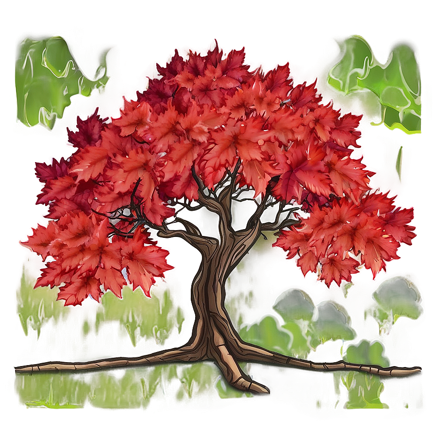 Red Maple Tree Graphic Png Lyy64 PNG image