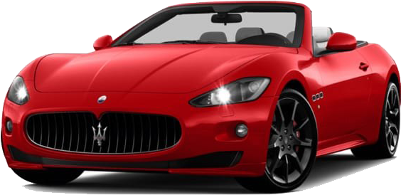 Red Maserati Convertible Sports Car PNG image