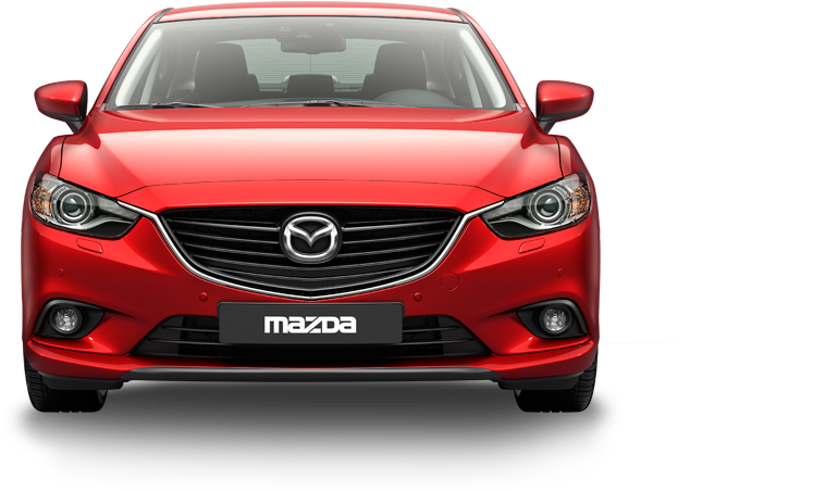 Red Mazda Sedan Front View PNG image