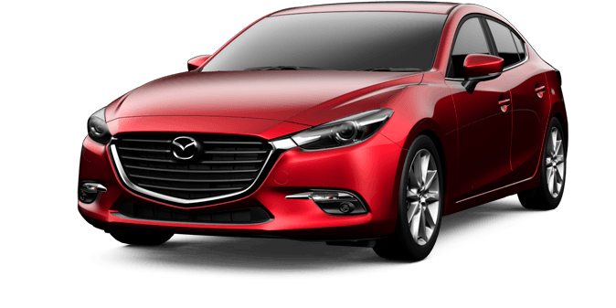 Red Mazda Sedan Model PNG image