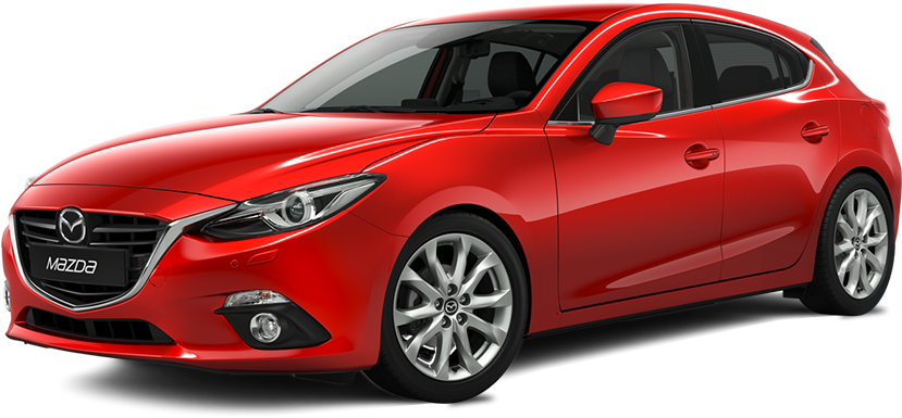 Red Mazda Sedan Profile View PNG image