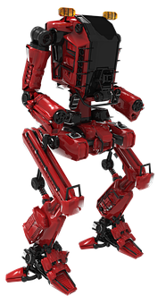 Red Mechanical Robot Design PNG image