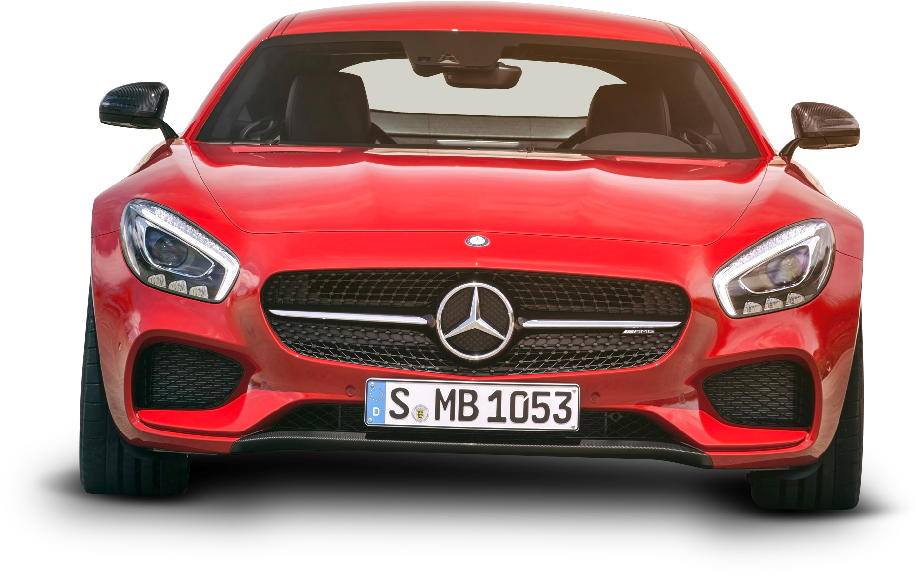 Red Mercedes Benz Front View PNG image