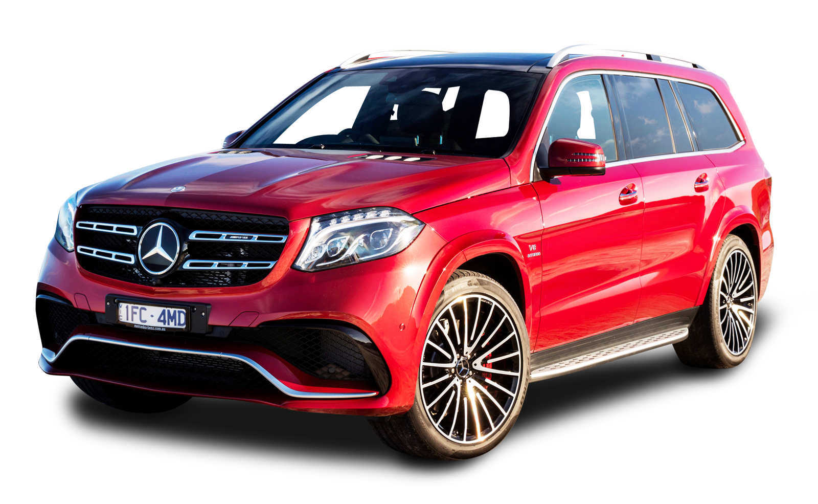 Red Mercedes Benz S U V PNG image