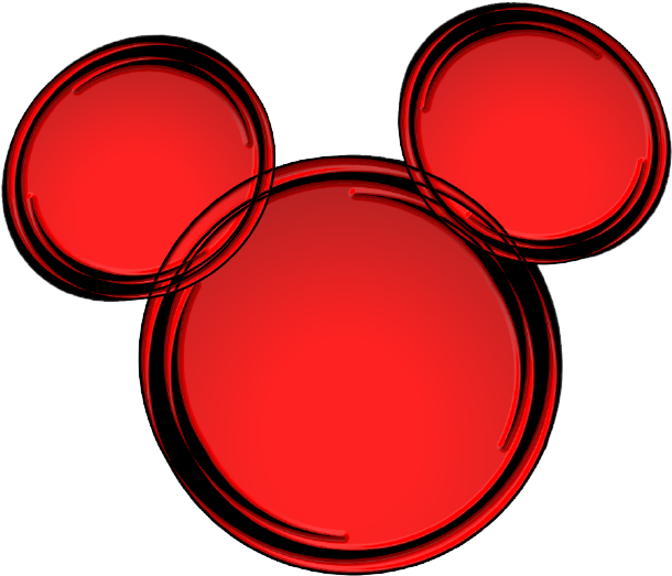Red Mickey Mouse Ears Graphic PNG image