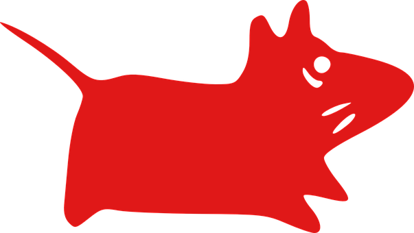 Red Mouse Silhouette PNG image