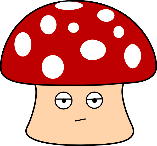 Red Mushroom Cartoon Expression PNG image