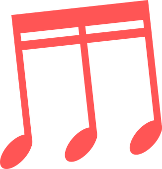 Red Music Notes Graphic PNG image