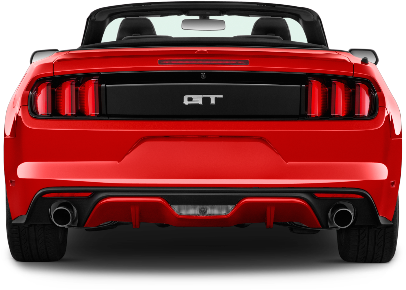 Red Mustang G T Convertible Rear View PNG image