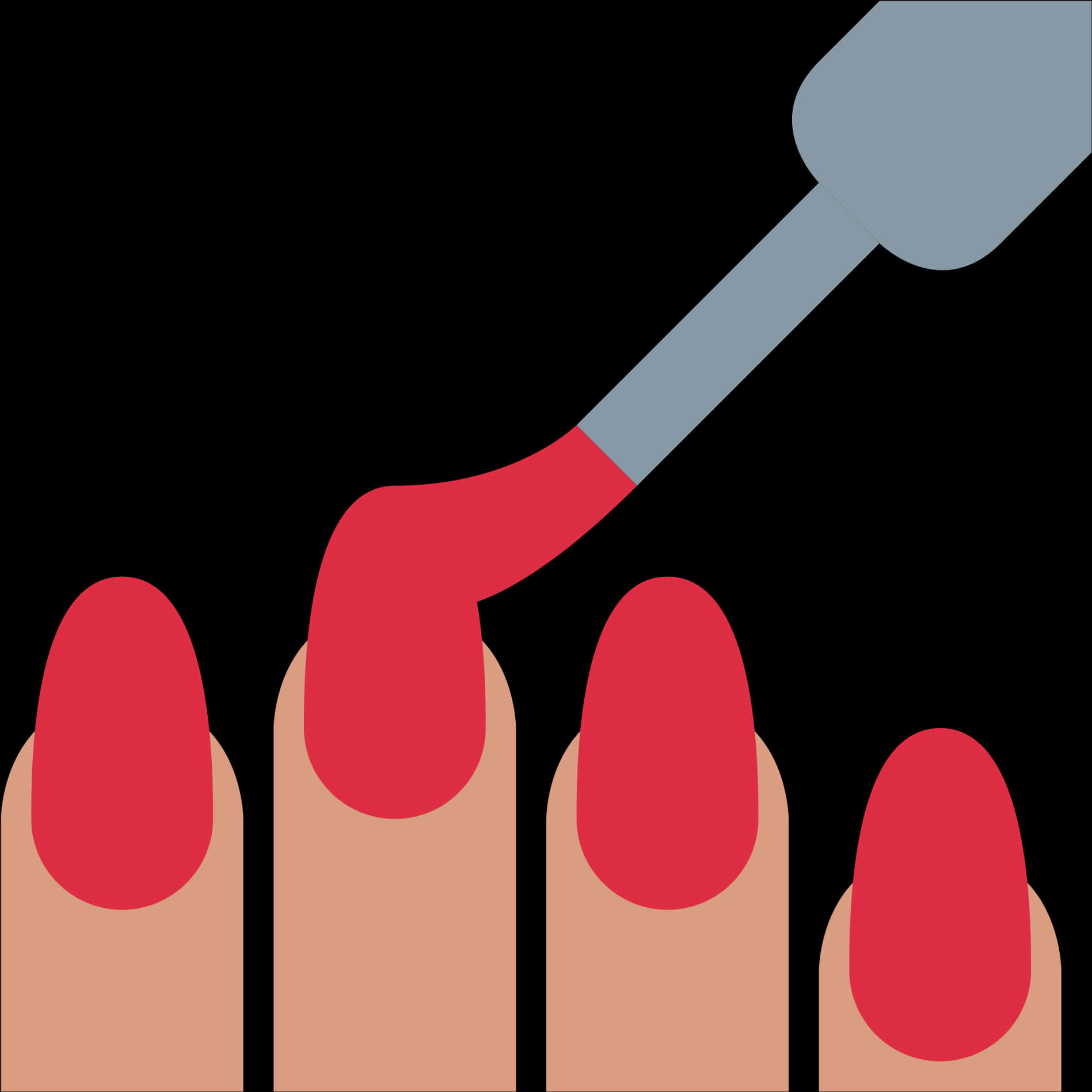 Red Nail Polish Application PNG image
