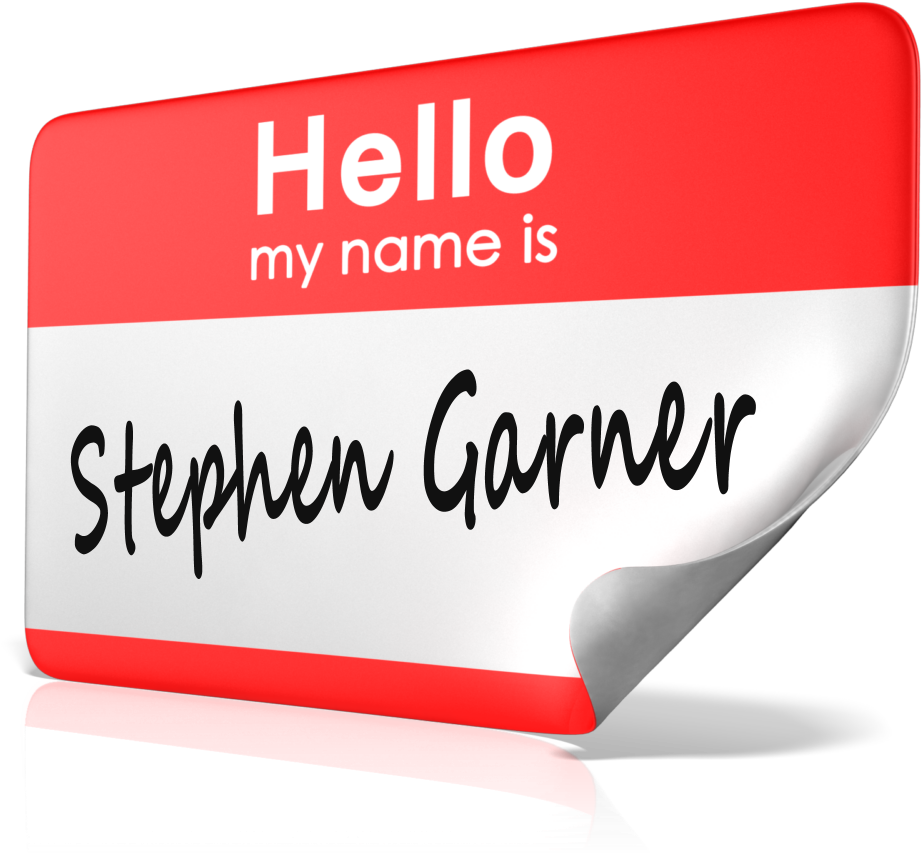 Red Name Tag Design Stephen Garner PNG image