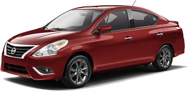 Red Nissan Sedan Profile View PNG image