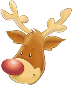 Red Nosed Reindeer Cartoon PNG image