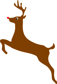 Red Nosed Reindeer Graphic PNG image