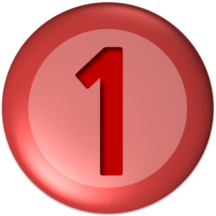 Red Number One Button PNG image