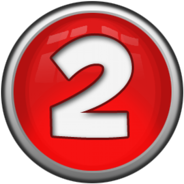 Red Number2 Button PNG image