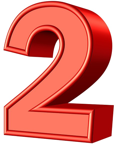 Red Number2 Graphic PNG image