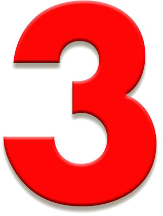 Red Number3 Graphic PNG image