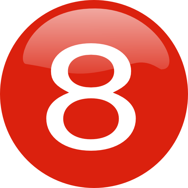 Red Number8 Icon PNG image