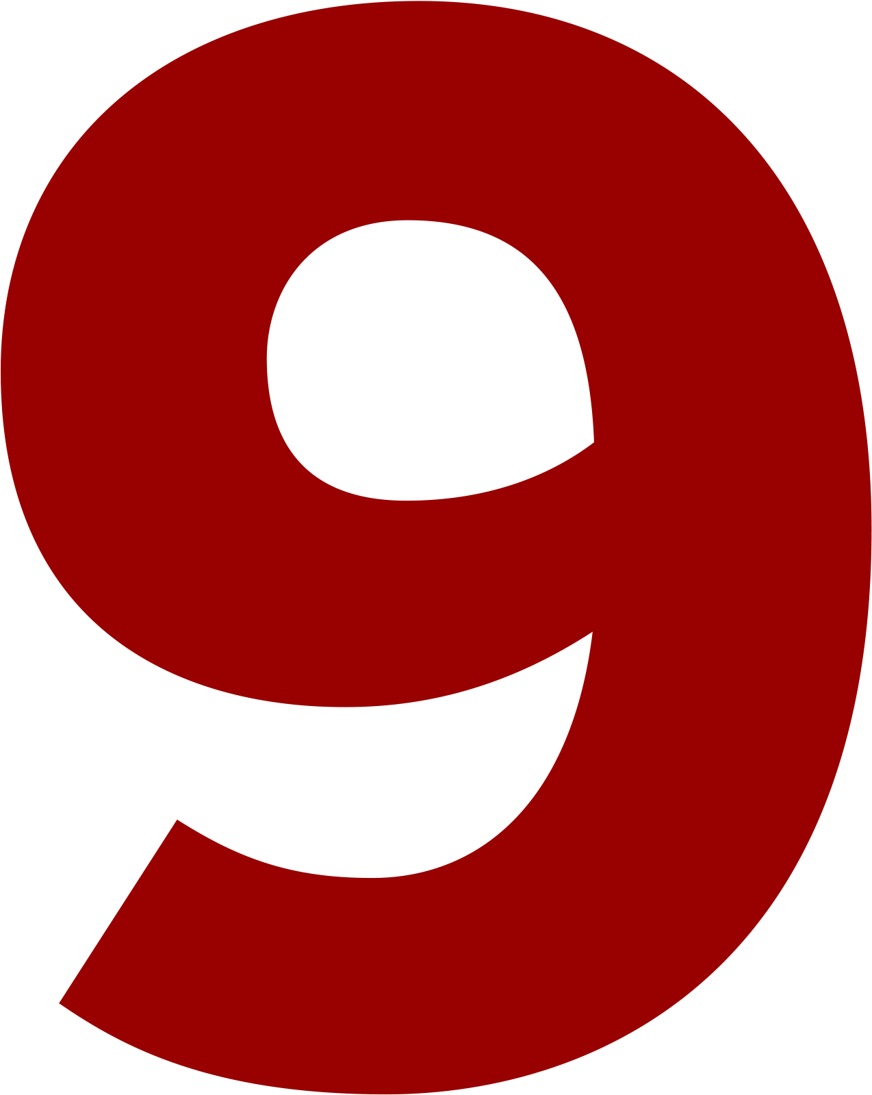 Red Number9 Graphic PNG image