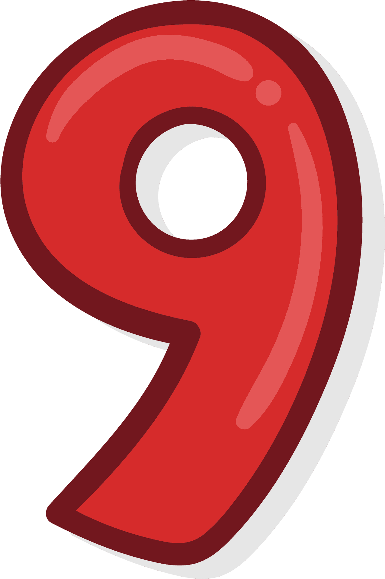 Red Number9 Illustration PNG image