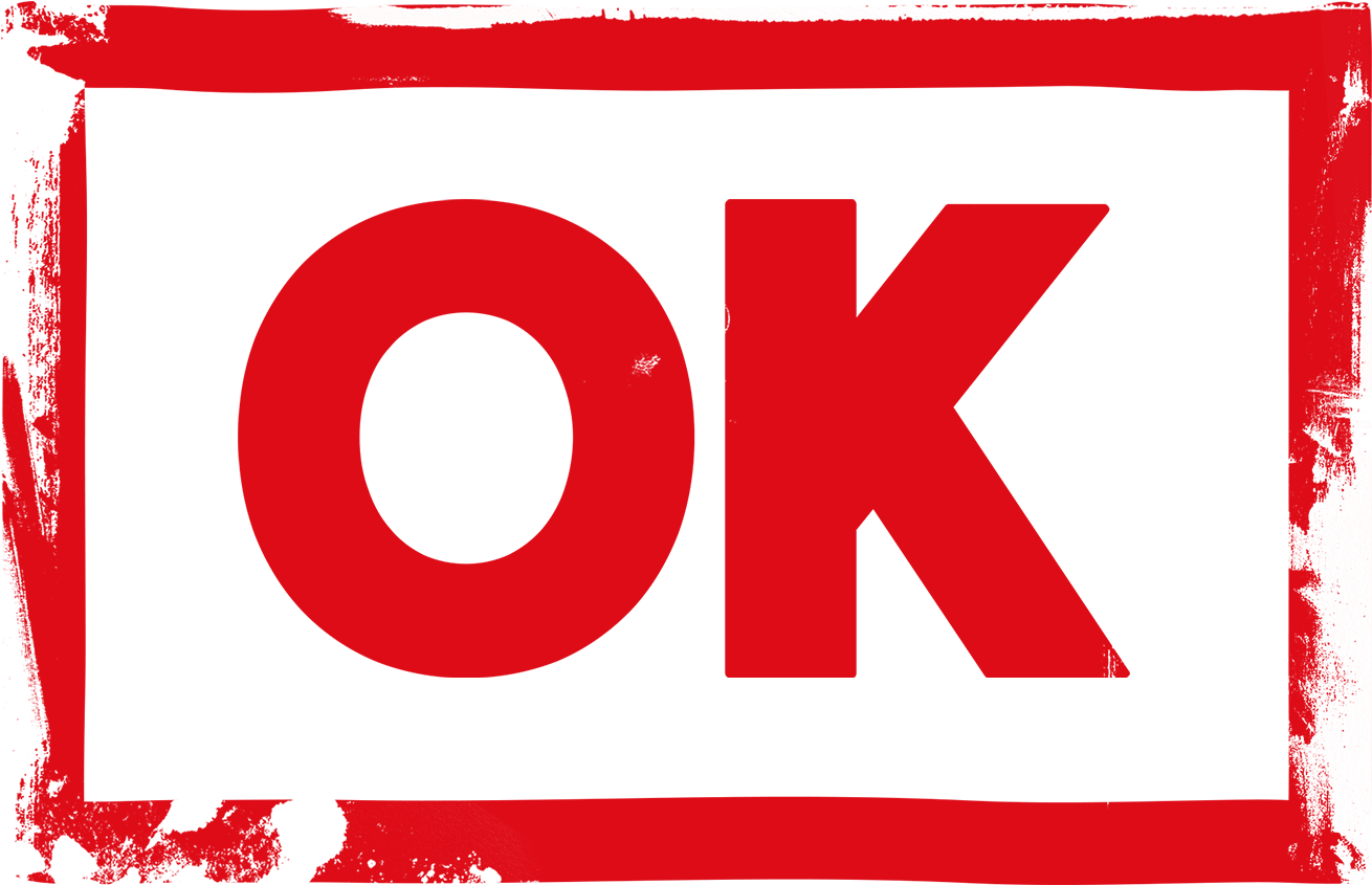Red O K Speech Bubble Grunge Background PNG image
