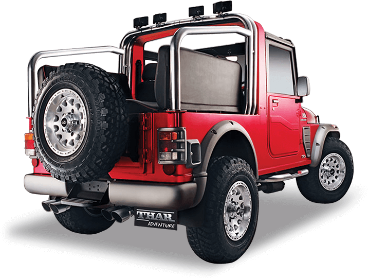 Red Off Road S U V Bolero Thar Adventure PNG image