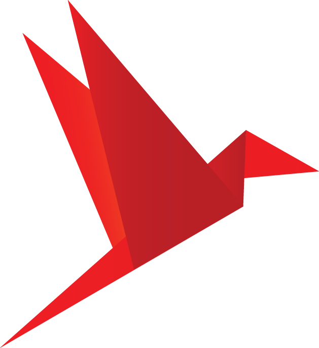 Red Origami Bird Vector PNG image