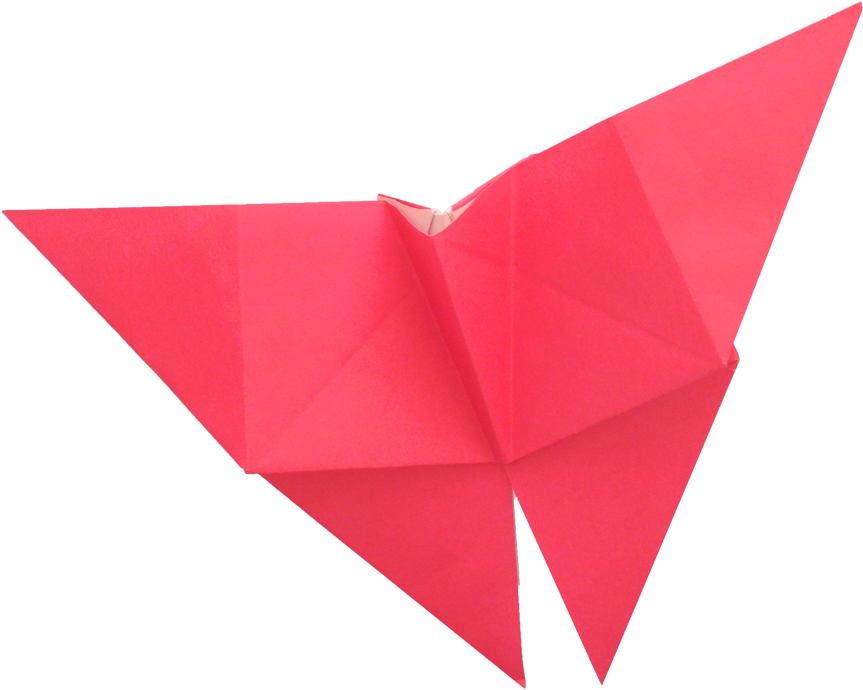 Red Origami Butterfly PNG image