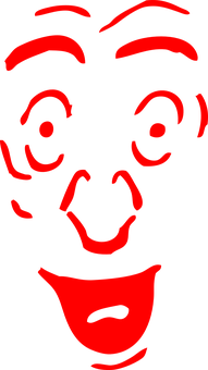 Red Outline Face Illustration PNG image