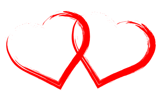 Red Outline Heartson Black Background PNG image