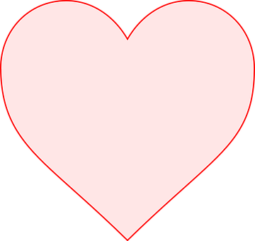 Red Outlined Heart Graphic PNG image