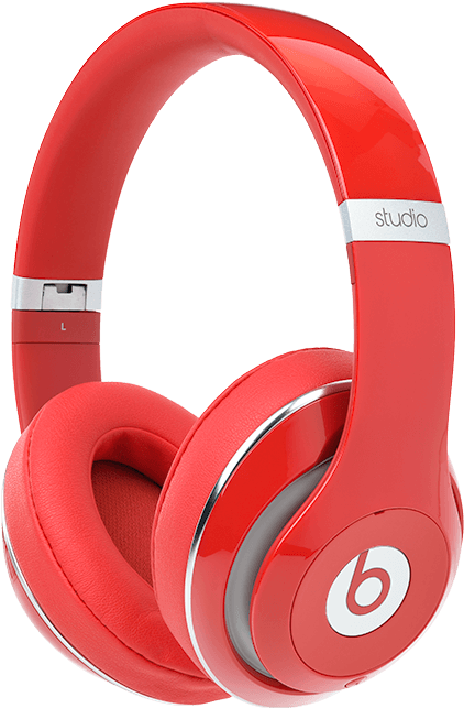 Red Over Ear Headphones PNG image