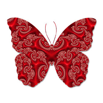 Red Paisley Butterfly Art PNG image