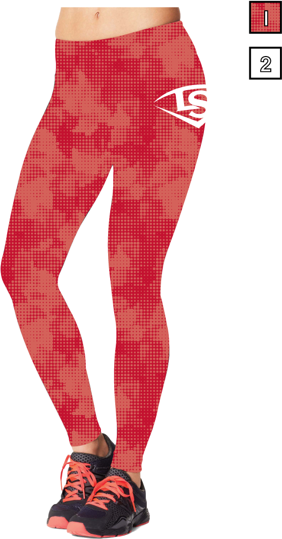 Red Patterned Sports Leggings PNG image