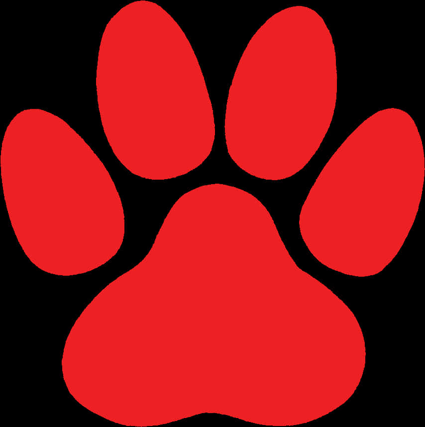 Red Paw Print Graphic PNG image