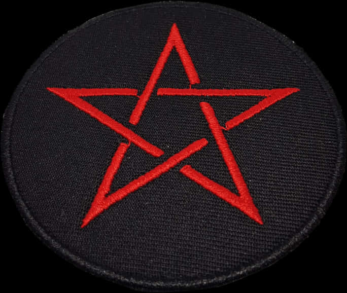 Red Pentagram Embroidered Patch PNG image