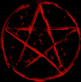 Red Pentagram Grungy Background PNG image
