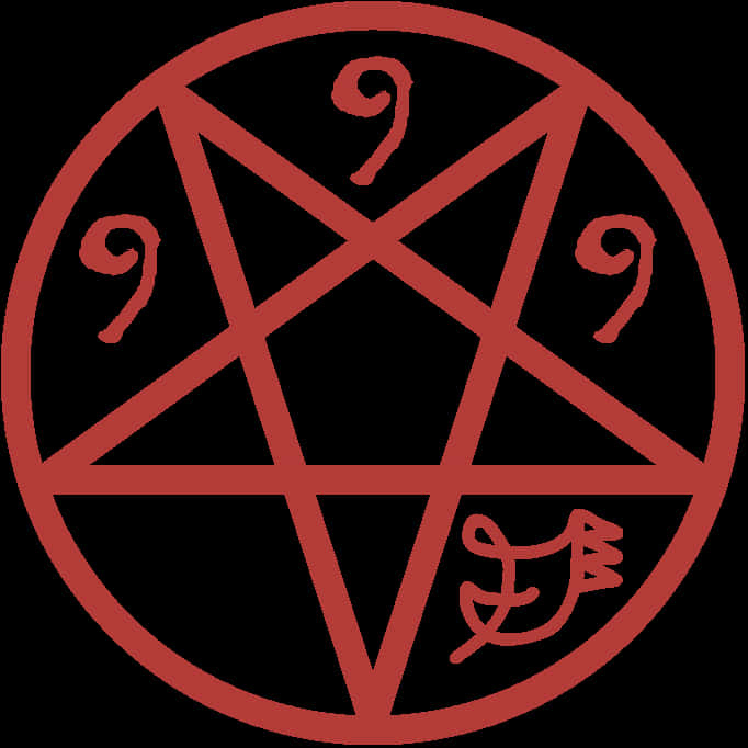 Red Pentagram Symbol PNG image